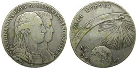 Italia 120 grana o piastra. NApoles 1791 P-AP M Italian States . Ferdinando IV. (C#68) 27,08 gr Ag. 
Grado: mbc