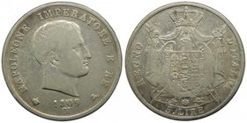 Italia 5 lire 1809 M . Kingdom of Napoleon. (km10.4) Napoleon I. 24,74 gr Ag. 
Grado: mbc-