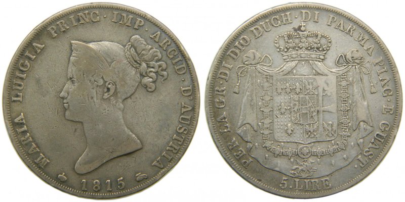 Italia. 5 lire .1815 Parma. Maria Luigia, Duchessa di Parma, Piacenza e Guastall...