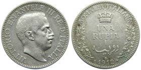 Italia . Italian Somaliland , Rupia. 1912 .R (km#6) Vittorio Emanuele III. silver. Somalia Italiana. Rome. 11,65 gr Ag. 
Grado: mbc+