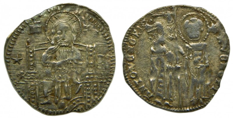 Italia Venecia Grosso (1382-1400) Antonio Vernier. 1,94 gr Ag. Cospel iregular....