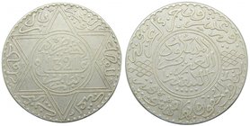 Marruecos . Rial (10 Dirhams) AH1321 (1903) (Y#22.2) 24,88 gr Ag. 
Grado: mbc