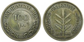 Palestina 100 mils 1927 (km#7) Silver 11,5 gr Ag. 
Grado: bc