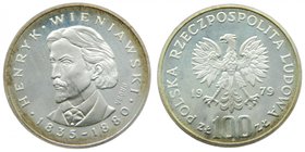 Polonia 1979 100 Zlotych. PROBA PATTERN - (Km#PR349) Mintage: 3100. Poland. Henryk Wieniawski., Presentanción original. Silver
Grado: proof