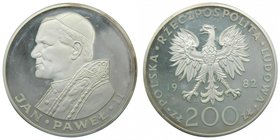 Polonia 1982 200 Zlotych. (km#137) Visit of Pope John Paul II. silver. 28.30 gr Ag. box Original. certificate.
Grado: proof