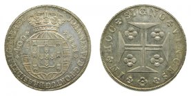 Portugal . 400 reis (pinto 480 reis ) 1821. Joannes VI (km#358) Silver 14,39 gr Ag. 
Grado: mbc+
