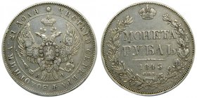 Russia Rublo 1843 CMB AГ . (km#168.1) rouble Alexander I . 20,68 gr ag. St. Petersburg Mint, AГ.
Grado: mbc