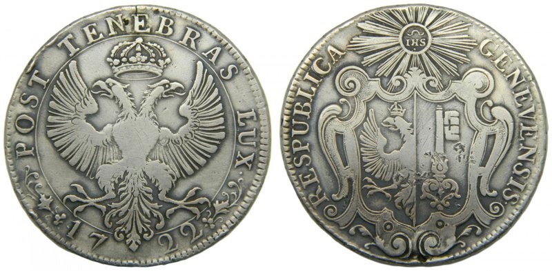 Suiza. Ginebra. 1722 POST TENEBRAS LUX. GENEVENSIS RESPUBLICA. Suisse, Genève (V...
