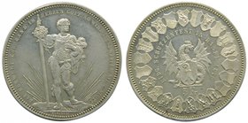 Suiza 5 Francs Basel 1879 (km#S14) 25,04 gr Ag. Switzerland 
Grado: sc-
