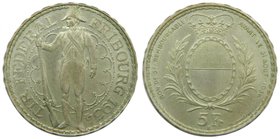 Suiza 5 Francs 1934 . Shooting Festival . Fribourg, (Km#S18) 14,95 gr Ag. 
Grado: sc