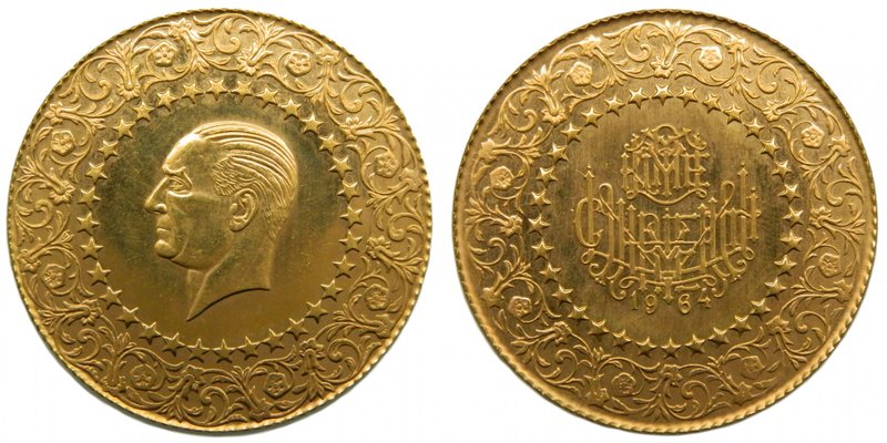 Turquia 500 Kurush. 1964 (km#874). 35,16 gr Au 917 mls. mintage: 2787. Turkey go...