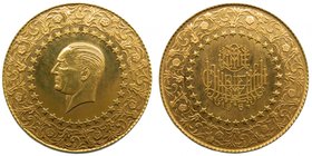 Turquia 500 Kurush. 1964 (km#874). 35,16 gr Au 917 mls. mintage: 2787. Turkey gold. Monnaie de Luxe
Grado: sc