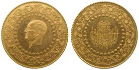 Turquia 100 Kurush. 1965 (km#872). 7,03 gr Au 917 mls. Turkey gold. Monnaie de Luxe
Grado: sc