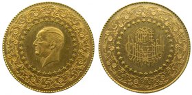 Turquia 100 Kurush. 1969 (km#872). 7,03 gr Au 917 mls. Turkey gold. Monnaie de Luxe
Grado: sc
