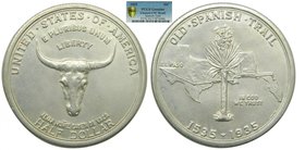 Estados Unidos de América. 1/2 dólar. 1935. Old Spanish Trail. (Km#172). Ag 12,53 gr. 900 mls. El Paso. Alvar Nuñez Cabeza de Vaca. Commemorative coin...