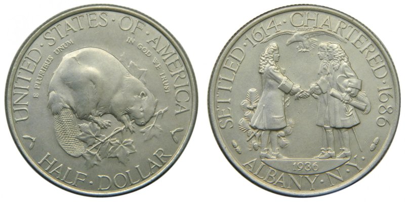Estados Unidos de América. 1/2 dólar. 1936. Albany, N.Y., Charter Anniversary. (...