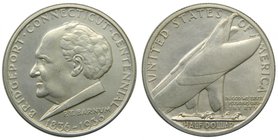 Estados Unidos de América. 1/2 dólar. 1936. Bridgeport, Connecticut, Centennial. (Km#175). Ag 12,50 gr. 900 mls. P. T. Barnum. Commemorative coinage. ...