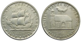 Estados Unidos de América. 1/2 dólar. 1936. Delaware Tercentenary. (Km#179). Ag 12,47 gr. 900 mls. Commemorative coinage. 
Grado: mbc