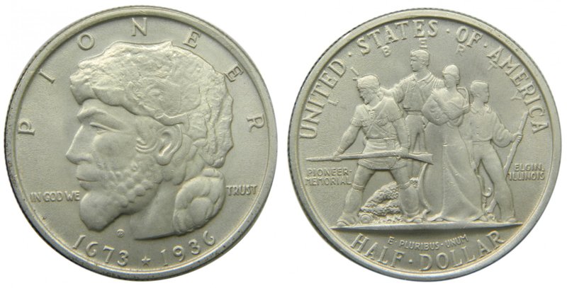 Estados Unidos de América. 1/2 dólar. 1936. Elgin, ILL., Centennial. (Km#180). A...