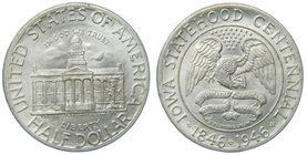Estados Unidos de América. 1/2 dólar. 1946. Iowa Statehood Centennial. (Km#197). Ag 12,47 gr. 900 mls. Commemorative coinage. 
Grado: sc