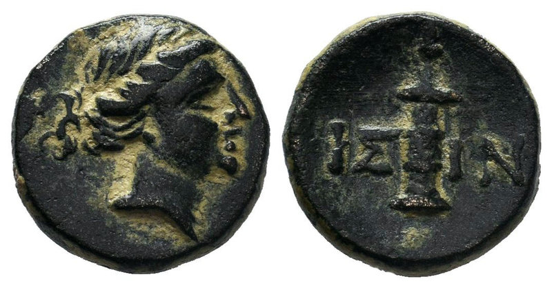 Pisidia. Isinda circa 100-0 BC. Bronze Æ 

Condition: Very Fine

Weight: 4.25gr
...
