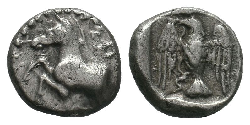 Kings of Thrace, Sparadokos, c. 445-435 BC. AR Diobol 

Condition: Very Fine

We...
