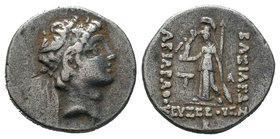 Kings of Cappadocia, Ariarathes V AR Drachm.Kings of Cappadocia, Ariarathes V AR Drachm

Condition: Very Fine

Weight: 3.95gr
Diameter: 15.17mm

From ...