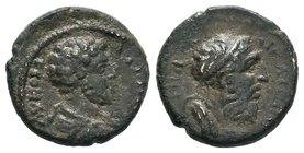 BITHYNIA, Nicaea. Commodus. AD 177-192. Æ, Bareheaded, draped, and cuirassed bust right / Draped bust of Homer right, wearing taenia. RPC IV (Online) ...