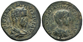Maximinus I Thrax (235-238 AD), with Maximus. AE 32 (18.13 g), Ninica Claudiopolis, Cilicia.

Condition: Very Fine

Weight: 20.60gr
Diameter: 32.61mm
...