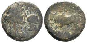 Trajan. 98-117 AD. AE 22, 9.43g. (h). Phoenicia, Aradus, Year 365 = 106/7 AD. 

Condition: Very Fine

Weight: 8.56gr
Diameter: 21.45mm

From a Private...