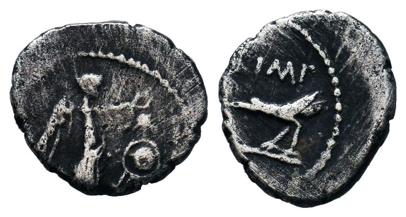 Q. Sicinius and C. Coponius. 49 BC. AR Denarius (12mm, 1.6g). Diademed head of A...