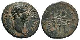 Hadrian. AD 117-138. Æ Quadrans, / Three signa. RIC II 977 var.

Condition: Very Fine

Weight: 2.63gr
Diameter: 16.23mm

From a Private Dutch Collecti...