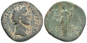 Antoninus Pius. AD 138-161. Æ Sestertius , , Salus standing left,

Condition: Very Fine

Weight: 24.44gr
Diameter: 31.40mm

From a Private Dutch Colle...
