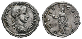 Gordian III. AD 238-244. AR Denarius, Rome mint, 5th officina. Special emission. TR P II denarius with a Providentia reverse type (ANS 1985.140.181), ...