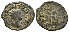 Quietus AD 260-261. Usurper, Samosata Antoninianus Billon. Spes advancing left, holding flower and raising hem of skirt; star to left. RIC V 11; MIR 4...