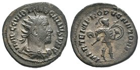 Trebonianus Gallus, 251 – 253 AD, Mars advancing r., holding spear and shield. C 79. RIC 84. 

Condition: Very Fine

Weight: 3.58gr
Diameter: 20.69mm
...