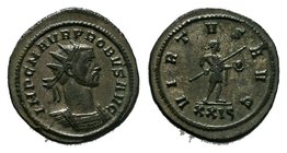 PROBUS (276-282). Antoninianus. Siscia, IMP C M AVR PROBVS AVG, radiate, and cuirassed bust right / VIRTVS AVG, Emperor standing right, holding spear ...