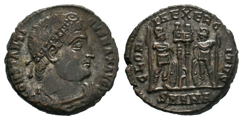 Constantine I. A.D. 307/10-337. AE , ANTIOCH, GLOR-IA EXERC-ITVS, two soldiers s...