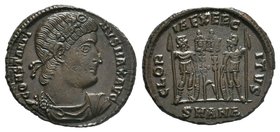 Constantine I. A.D. 307/10-337. AE , GLOR-IA EXERC-ITVS, two soldiers standing, facing, heads turned towards each other

Condition: Very Fine

Weight:...