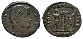Constantine I. A.D. 307/10-337. AE , GLOR-IA EXERC-ITVS, two soldiers standing, facing, heads turned towards each other

Condition: Very Fine

Weight:...