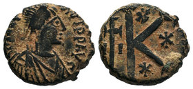 Justinian I AD 527-565. or Justin I (AD 518-527). Nikomedia Half follis Æ , RARE TYPE!

Condition: Very Fine

Weight: 5.28gr
Diameter: 17.87mm

From a...