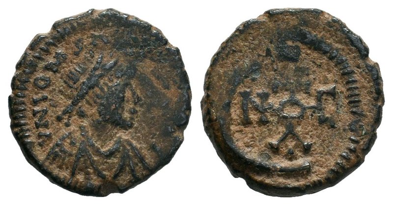 Justinian I. 527-565. Æ Pentanummium (12mm, 1.43 g, 12h). Theoupolis (Antioch) m...