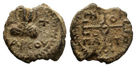 BYZANTINE LEAD SEALS. Tarsus (Circa 9th -13th century).
Obv: Nimbate bust of Christ. Tarsos Beneath
Rev: Monogram with letters

Condition: Very Fine

...