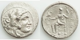 MACEDONIAN KINGDOM. Alexander III the Great (336-323 BC). AR tetradrachm (27mm, 16.12 gm, 1h). XF, porosity. Early posthumous issue of Sidon, dated Ci...