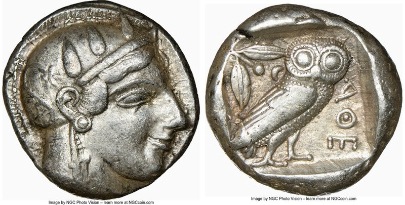 ATTICA. Athens. Ca. 465-455 BC. AR tetradrachm (23mm, 17.16 gm, 3h). NGC Choice ...