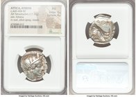ATTICA. Athens. Ca. 440-404 BC. AR tetradrachm (26mm, 17.13 gm, 3h). NGC AU 5/5 - 4/5. Mid-mass coinage issue. Head of Athena right, wearing crested A...
