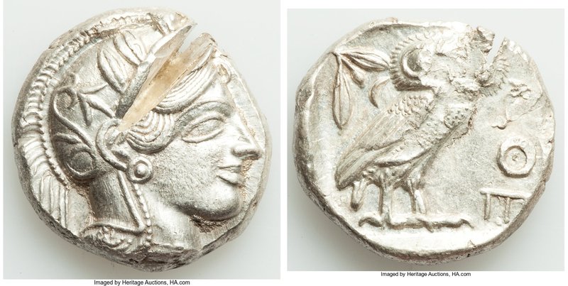 ATTICA. Athens. Ca. 440-404 BC. AR tetradrachm (25mm, 17.20 gm, 9h). XF, test cu...