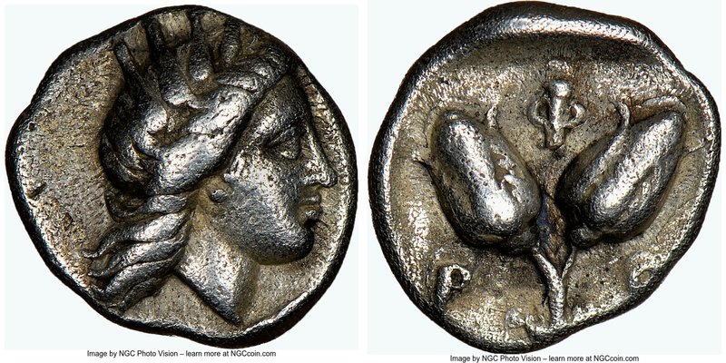 CARIAN ISLANDS. Rhodes. Ca. 340-316 BC. AR diobol (10mm, 12h). NGC Choice VF. Ra...