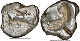 CYPRUS. Paphos. Uncertain king (ca. 500-480 BC). AR stater (24mm, 11h). NGC Fine, test cut. bo-ka-ro-se (Cypriot syllabic script), river-god Bocarus, ...