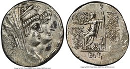 SELEUCID KINGDOM. Cleopatra Thea and Antiochus VIII (125-121 BC). AR tetradrachm (29mm, 15.79 gm, 12h). NGC Choice XF 4/5 - 2/5, brushed. Damascus, da...